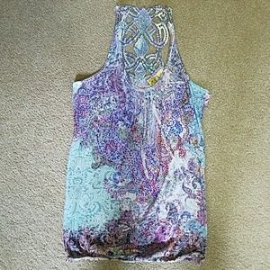 Summery blue flowered tank